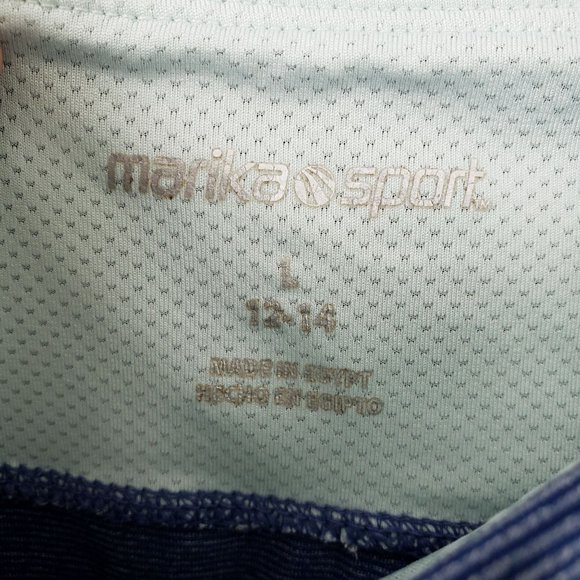 Marika Sport Capri Leggings Women's Size L 12-14 Blue Stripe - Picture 6 of 8